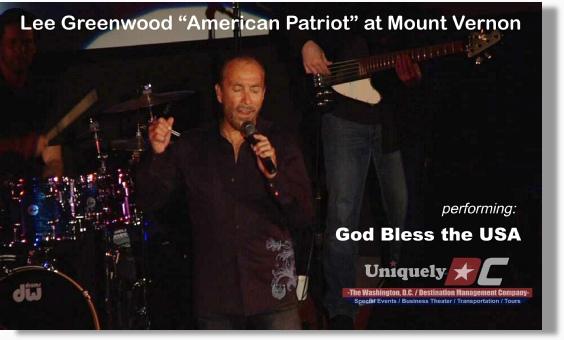 Uniquely DC presents Lee Greenwood - American Patriot for a Special Performance at Mount Vernon.